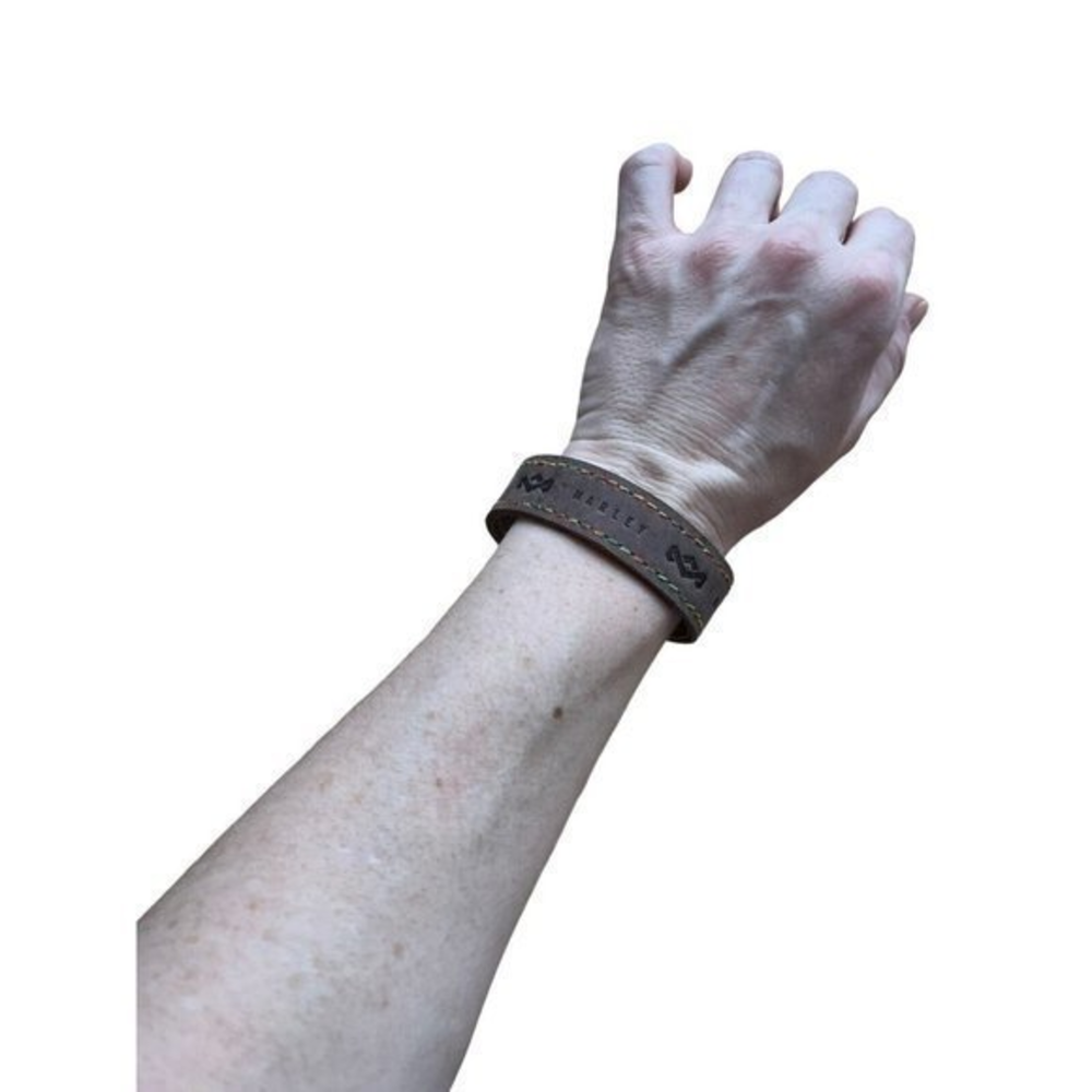 Vintage House Of Marley‎ Leather Statment Bracelet Snaps Stitching Summerfest